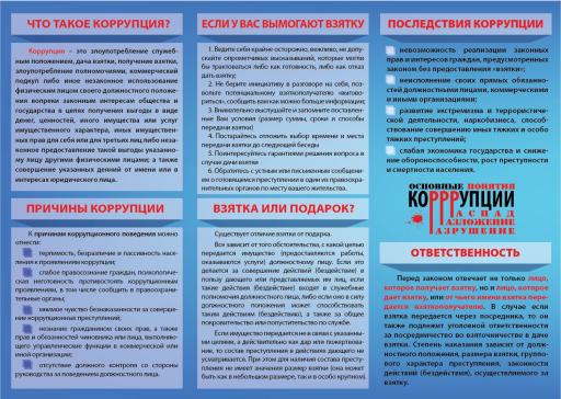 Памятка " Что такое коррупция"
